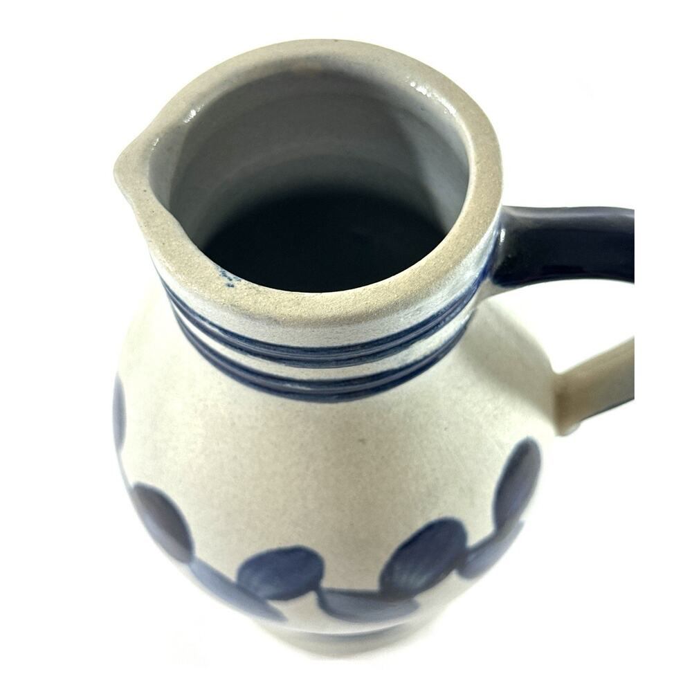 Kleiraba Handarbeit Denmark Pottery Pitcher Vase Blue Gray Stoneware 0.5L - Picture 7 of 8